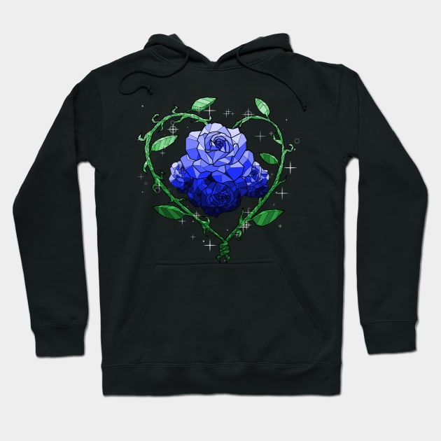 Blue Crystal Flower Hoodie by Saira Crystaline